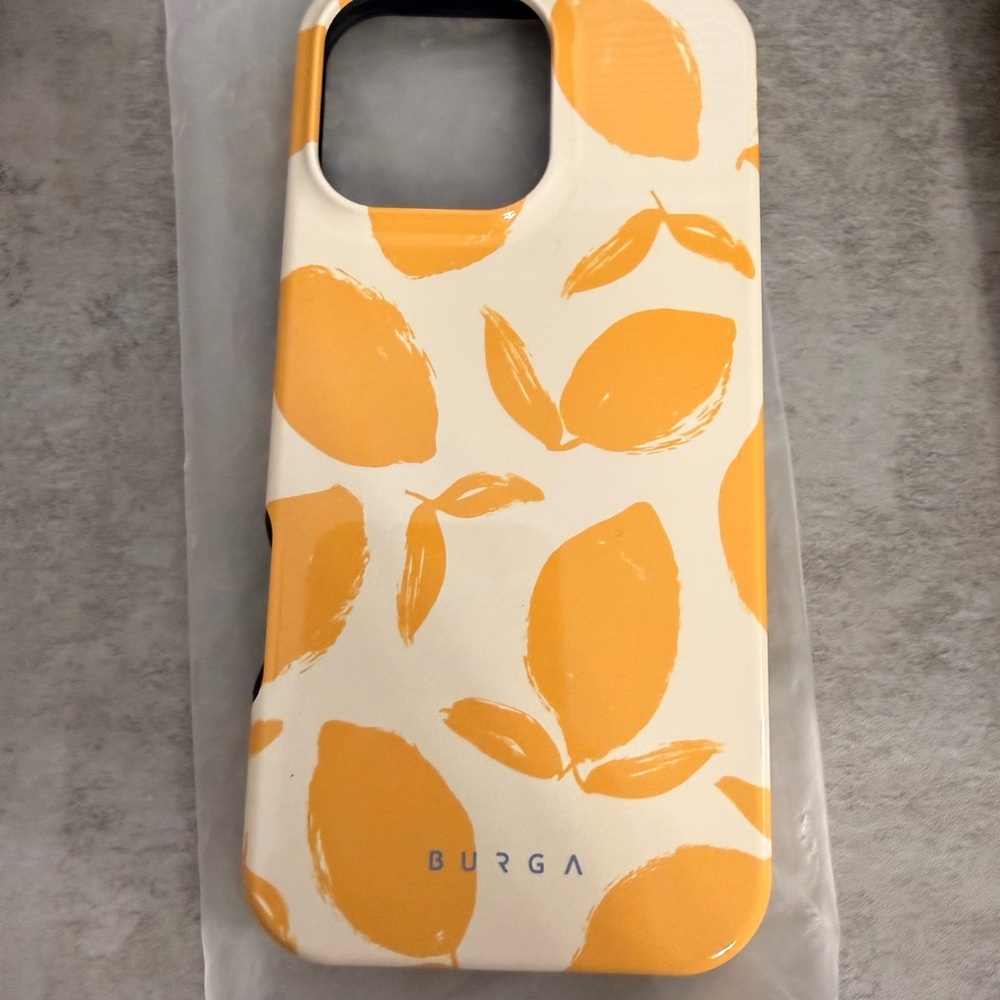 New! Burga iPhone 16 pro max tough MagSafe case!  Lemon Pattern Phone Case